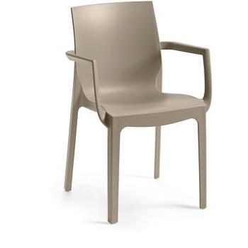 ROJAPLAST Židle zahradní EMMA ARMCHAIR, taupe (5604916043387)