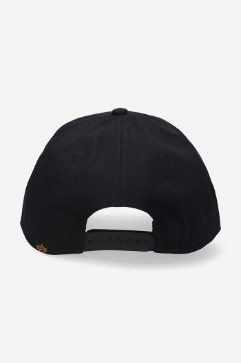 Bavlněná baseballová čepice Alpha Industries černá barva, s potiskem, 126912.682-black