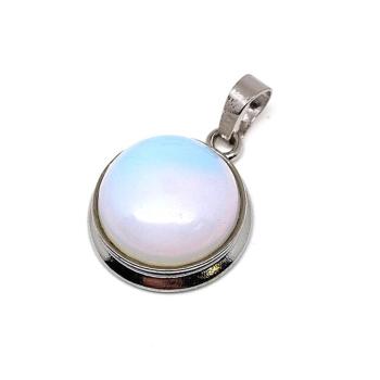 Kerek medál fém Opalit 2cm