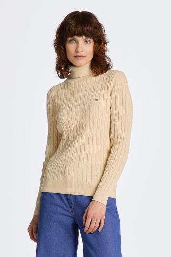 ROLÁK GANT STRETCH COTTON CABLE TURTLENECK LINEN