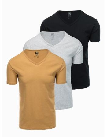 Sada bavlněných triček V-NECK 3-pack V15 Z29 mix 