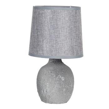 Šedá stolní lampa se šedým stínidlem - Ø 15*26 cm E14/max 1*40W 6LMC0014