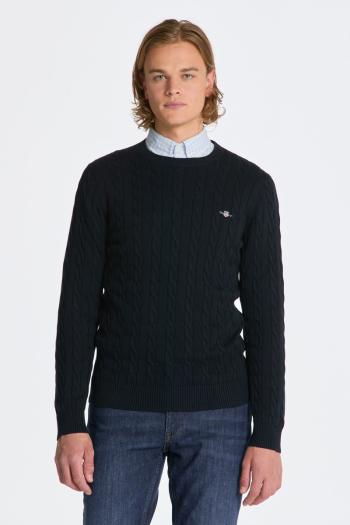 SVETR GANT COTTON CABLE C-NECK EVENING BLUE