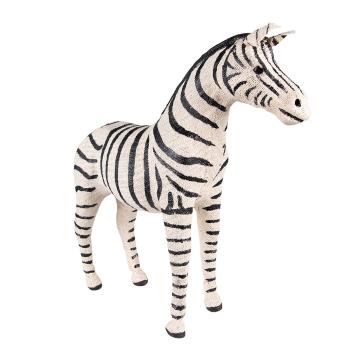 Bílo-černá antik dekorace socha zebra L - 46*13*44 cm 65182L