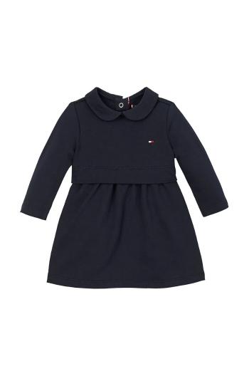 Dětské bavlněné šaty Tommy Hilfiger tmavomodrá barva, mini, KN0KN01972