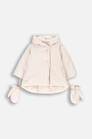 Dětská zimní bunda Coccodrillo béžová barva, OUTERWEAR GIRL NEWBORN