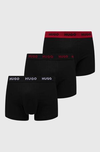 Boxerky HUGO 3-pack pánské, černá barva, 50469766