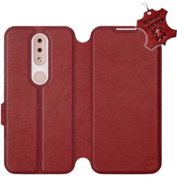 Flip pouzdro na mobil Nokia 4.2 - Tmavě červené - kožené -   Dark Red Leather (5903226892709)