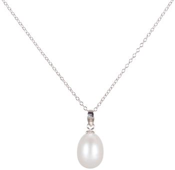 JwL Luxury Pearls Stříbrný náhrdelník s pravou perlou JL0436 (řetízek, přívěsek) 55 cm