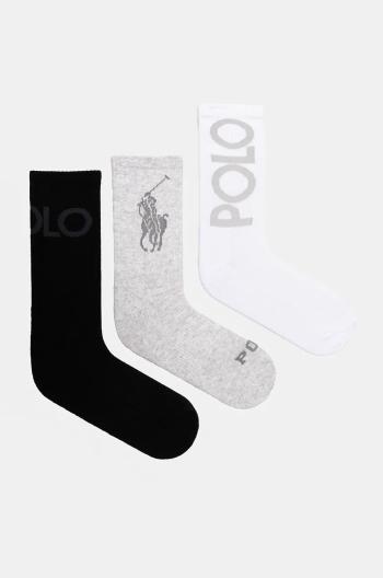 Ponožky Polo Ralph Lauren 3-pack dámské, bílá barva, 455956256