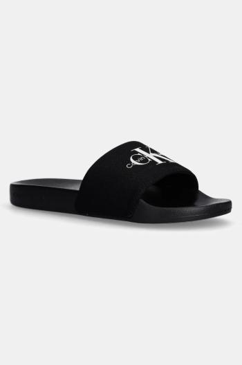 Pantofle Calvin Klein Jeans SLIDE MONOGRAM pánské, černá barva, YM0YM01271