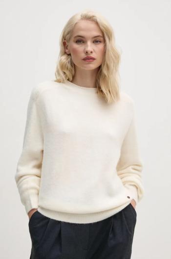 Svetr z vlněné směsi Pepe Jeans IRMA CREW NECK dámský, béžová barva, lehký, PL702192