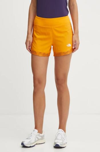 Sportovní šortky The North Face Sunriser dámské, oranžová barva, vzorované, high waist, NF0A88SE7OA1