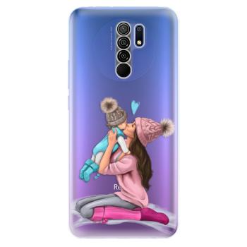 Odolné silikonové pouzdro iSaprio - Kissing Mom - Brunette and Boy - Xiaomi Redmi 9