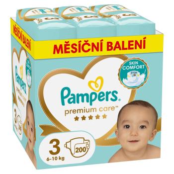 PAMPERS Pleny jednorázové Premium Care vel. 3 (200 ks) 6-10 kg - měsíční balení