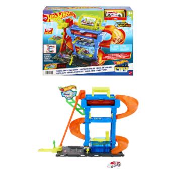 Hot Wheels city color shifters automyčka s otočným tunelem