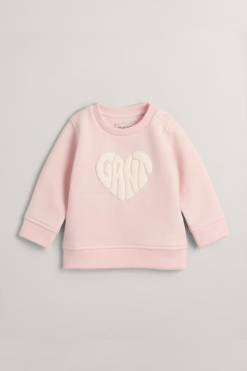 MIKINA GANT HEART GRAPHIC C-NECK CRYSTAL PINK