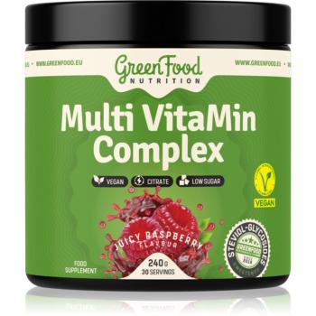 GreenFood Nutrition Multi VitaMin Complex prášok s multivitamínovým komplexom príchuť Juicy Raspberry 240 g