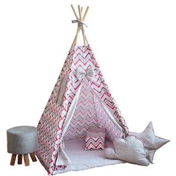 BabyTýpka teepee Cikcak red grey  (8594201222283)