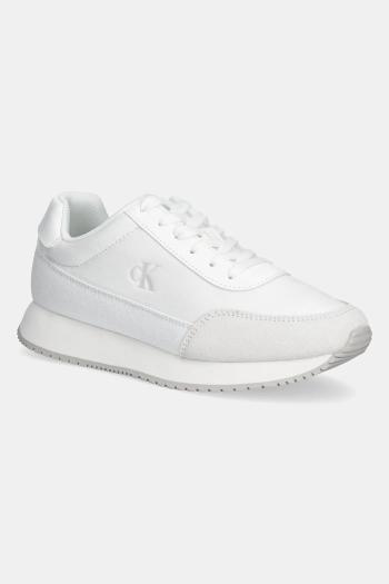 Tenisky Calvin Klein Jeans RETRO RUNNER LOW LACEUP CANVAS dámske, biela farba, YW0YW01888