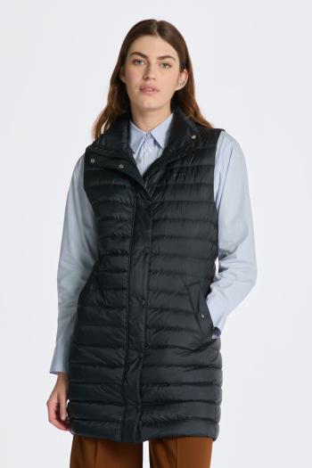 VESTA GANT LIGHT DOWN LONG VEST BLACK