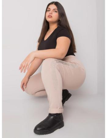 Dámské tepláky  plus size AELIS béžové