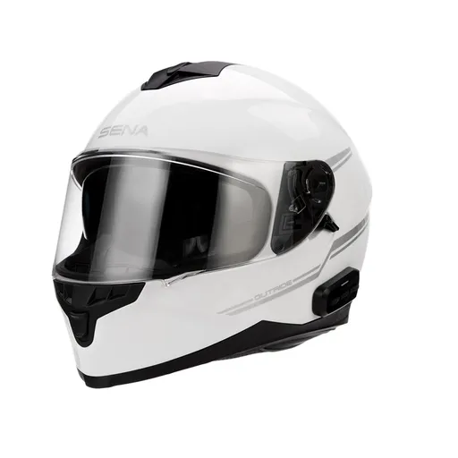 Moto přilba s integrovaným headsetem SENA Outride Shine White lesklá bílá XXL (63-64)