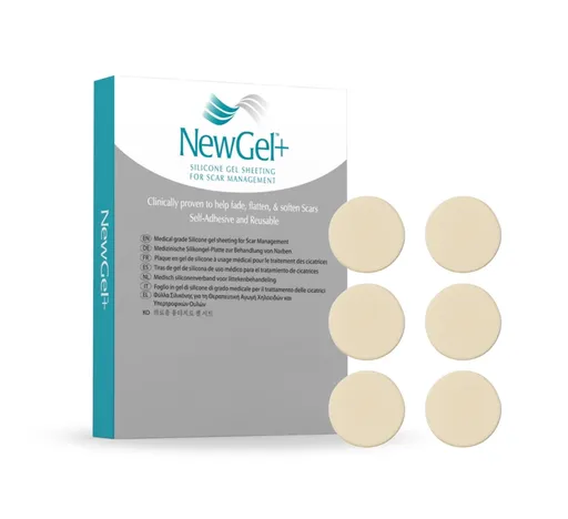 NewGel+ NG-180 Bodová kolečka silikonová náplast na jizvy 6 ks béžová