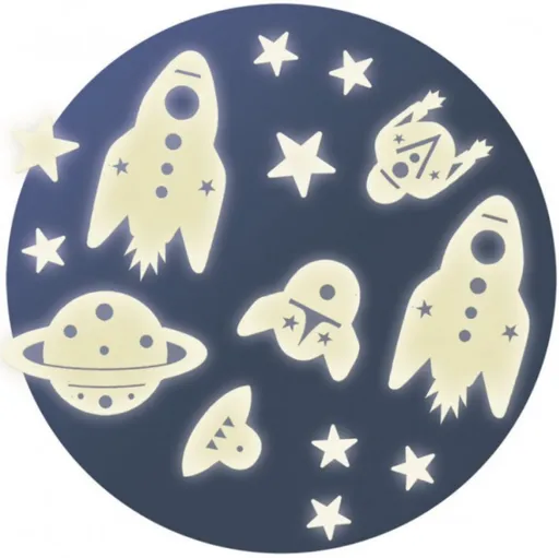 Fosforeskující samolepky na zeď - Vesmír