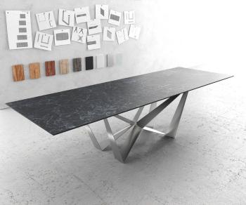Jídelní stůl Edge 300x100cm Laminam® keramika šedá podnož