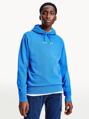 Tommy Jeans pánská světle modrá mikina STRAIGHT LOGO  - XXL (VQ6)