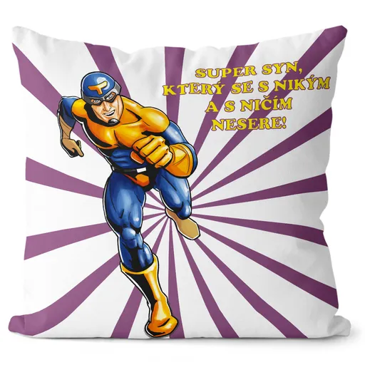Polštářek Super syn – superhrdina (Velikost: 40 x 40 cm)
