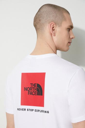 Bavlněné tričko The North Face M S/S Redbox Tee bílá barva, s potiskem, NF0A87NPFN41