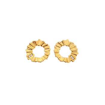 Hot Diamonds Pozlacené náušnice s diamanty a topazy Golden Edit Hope DE837