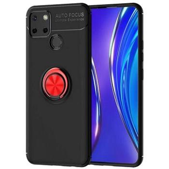 TopQ Realme 7i silikon černý s červeným prstenem 62675 (Sun-62675)