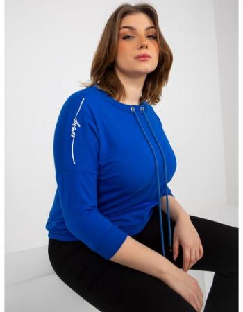 Dámská halenka s nápisy plus size LATONYA tmavě modrá