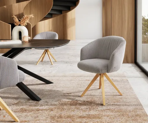 Otočná židle Caja-Flex s područkami dřevěná podnož hranatáIch