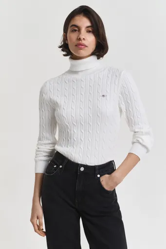 ROLÁK GANT STRETCH COTTON CABLE TURTLENECK EGGSHELL