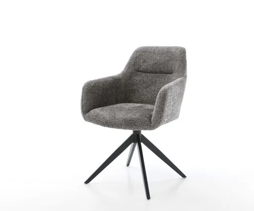 Jídelní židle Pejo-Flex bouclé šedá křížová podnož široká černá