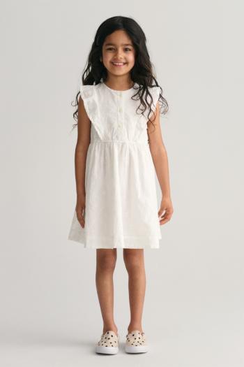 ŠATY GANT BRODERIE ANGLAISE FRILL DRESS WHITE