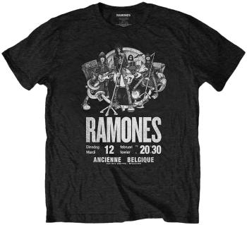 Ramones Tričko Belgique Unisex Black XL