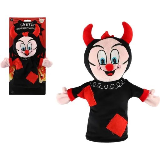 Čertík maňásek na ruku plyšový 30 cm