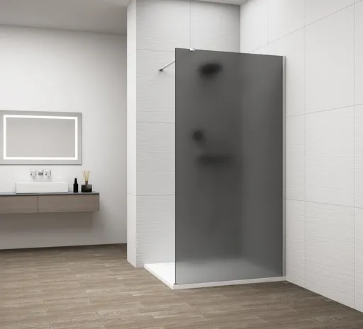 POLYSAN ESCA CHROME jednodílná sprchová zástěna k instalaci ke stěně, kouřové matné sklo, 1200  ES1412-01