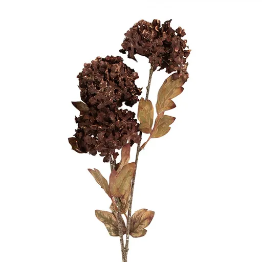 Dekorace hnědá umělá květina hortenzie - 10*8*76 cm 5PL0193CH