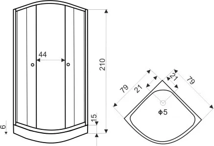 KERRA Kabina sprchová Classic 80 šedá + baterie 5907548113757
