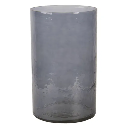 Skleněný šedivý svícen na čajovou svíčku - 15*25 cm Clayre & Eef