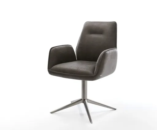 Otočná židle Zoa-Flex mikrovlákno antracit vintage základna