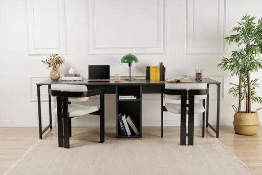 Psací stůl Twin Study Desk - Anthracite, Black