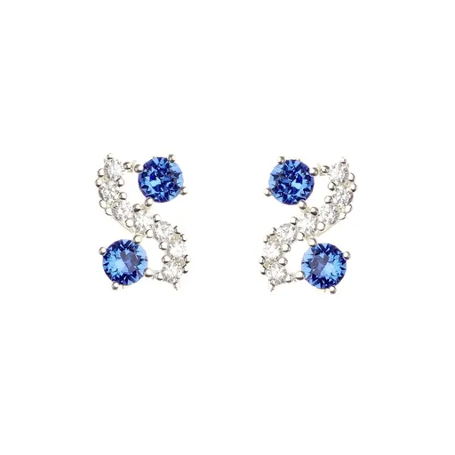Oliver Weber Luxusní náušnice s modrými krystaly Meridian Lumiere 23243
