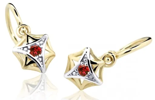 Cutie Jewellery Zlaté dětské náušnice C2209-10-X-1 červená